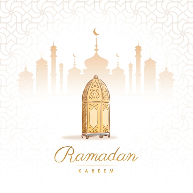 Vecteur conception islamique ramadan kareem dessiné à la main