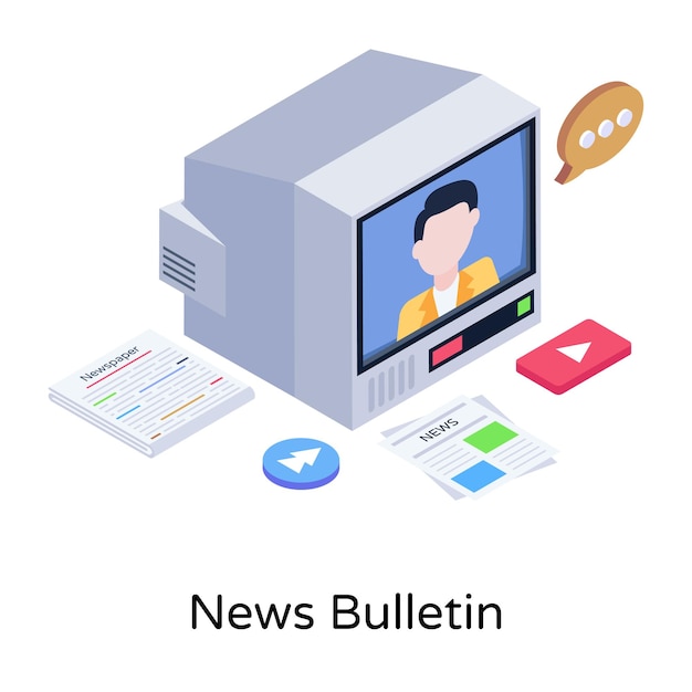 Une Conception Isométrique 3d Du Bulletin D'information