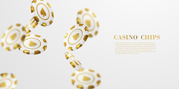 Conception de jetons de casino en or 3D Illustration vectorielle de casino de luxe