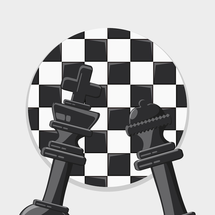 Vecteur conception de jeu d&#39;échecs avec des pièces de roi et de reine