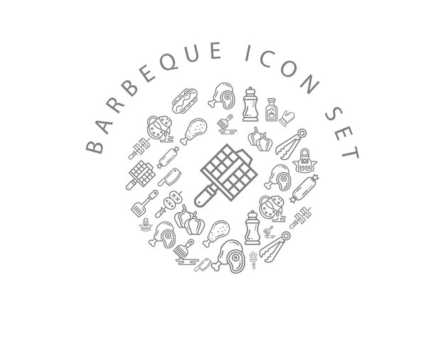 Conception De Jeu D'icônes De Barbecue