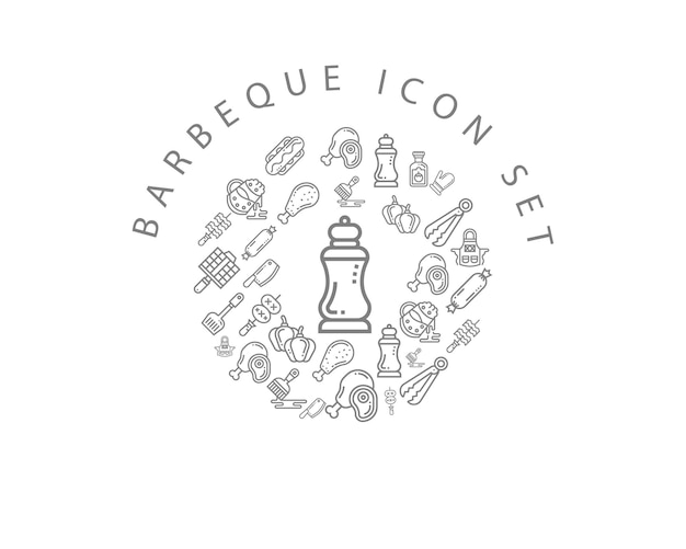 Conception De Jeu D'icônes De Barbecue