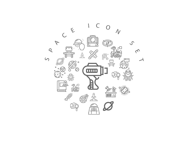 Conception De Jeu D'icônes De L'espace