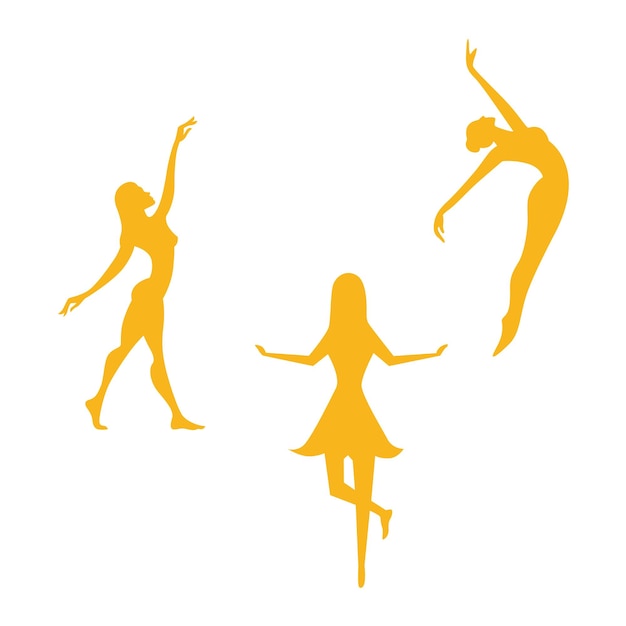 conception de jeu d'icônes de forme de personne de danse de ballet