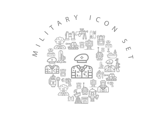 Conception De Jeu D'icônes Militaires