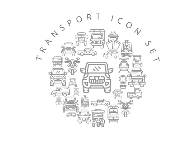 Conception De Jeu D'icônes De Transport