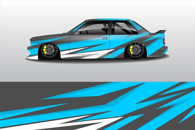 Conception d'un kit d'arrière-plan de course de ligne abstraite graphique pour une aventure de rallye de voitures de course de véhicules