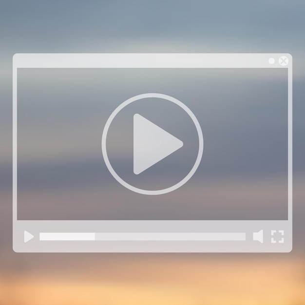 Conception de lecteur vidéo, version transparente, illustration vectorielle