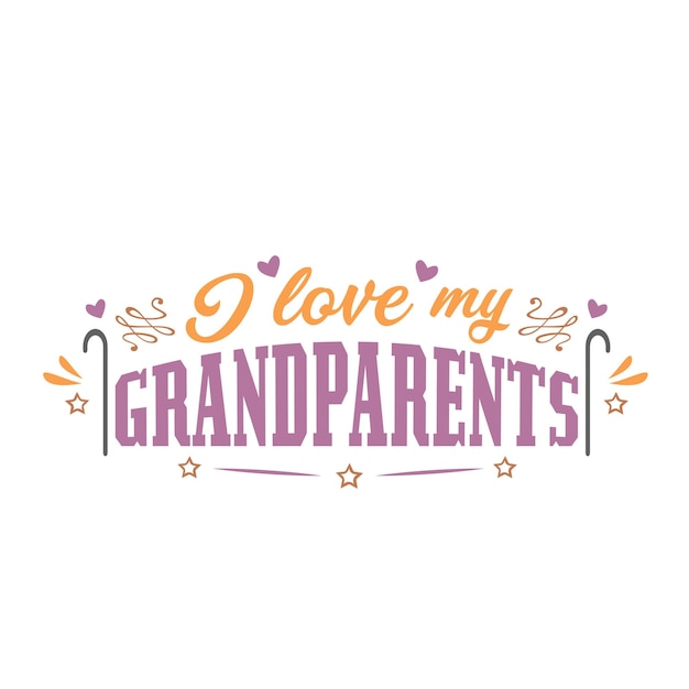 Conception De Lettrage Des Grands-parents