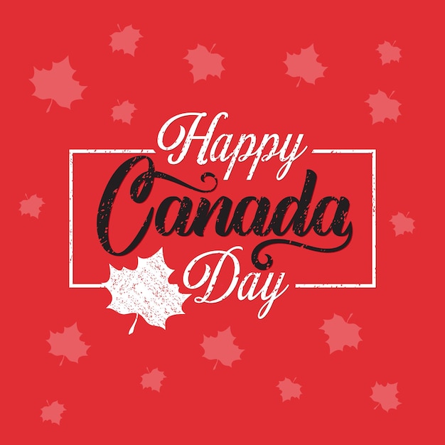 Conception De Lettrage Vectoriel Happy Canada Day Canada Day