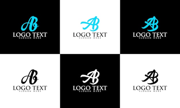 Vecteur conception de lettre ab de marque de luxe. collection de modèles de logo ab. création de logo lettre ab.