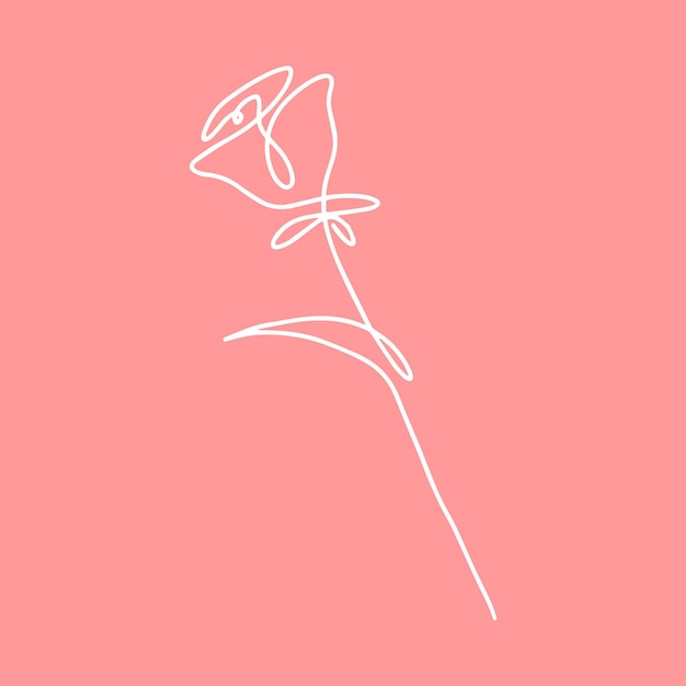 Conception d'une ligne rose Illustration vectorielle de style minimalisme dessiné à la main