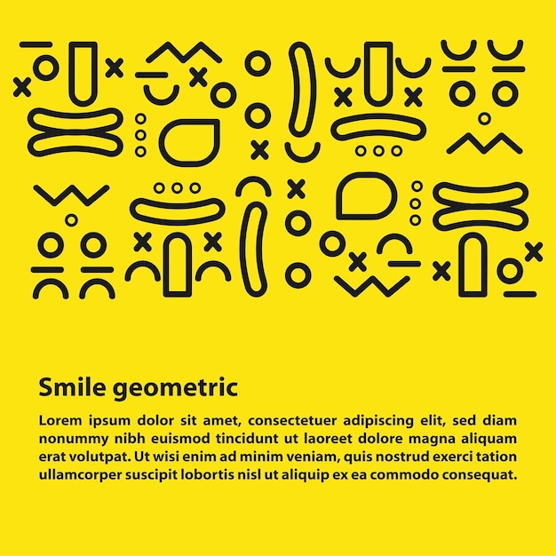 Vecteur conception de lignes géométriques de sourire