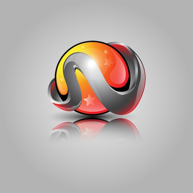 Vecteur conception de logo 3d ball