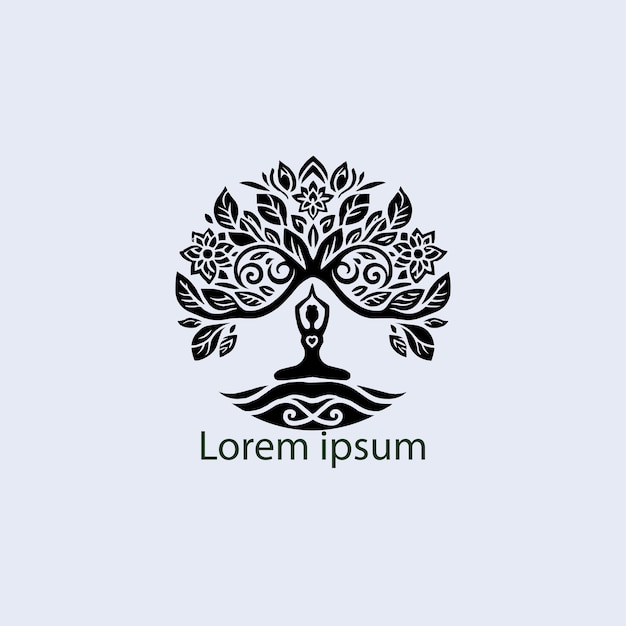 Une Conception De Logo D'arbre De Yoga