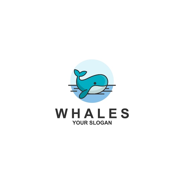 Conception De Logo De Baleine