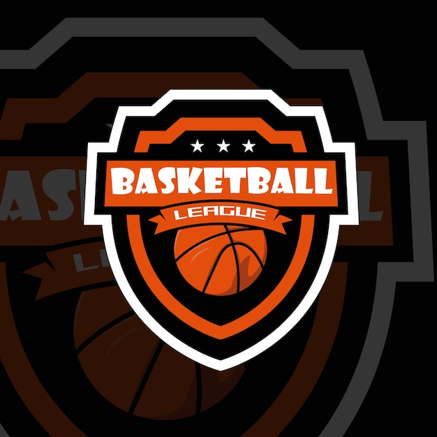 Vecteur conception de logo de basket-ball esport vecteur premium