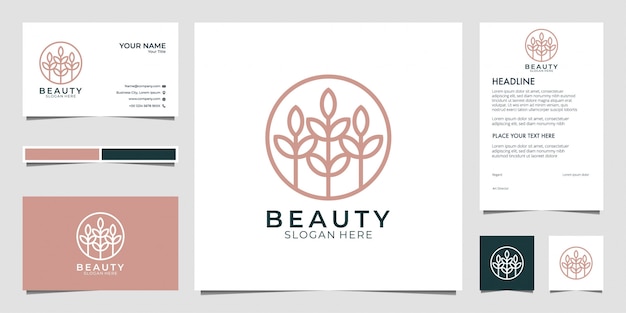 Conception De Logo De Beauté, Peut Utiliser Pour Le Salon De Beauté, Le Spa, Le Yoga Et La Mode