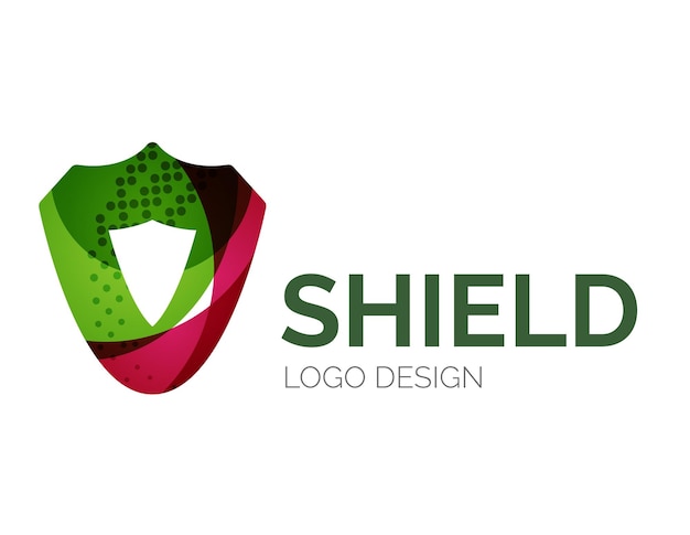 Vecteur conception de logo de bouclier sécurisé faite de pièces de couleur
