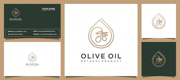 Conception De Logo Et Carte De Visite Modernes D'huile D'olive