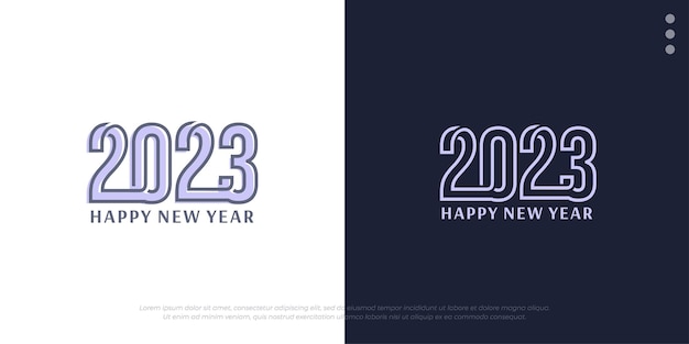 Conception De Logo De Carte De Voeux De Bonne Année 2023 Célébrer Le Logo D'anniversaire