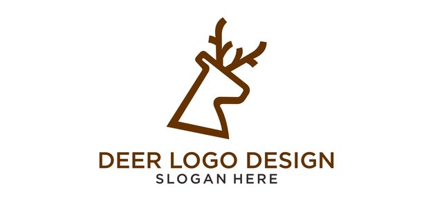 Vecteur conception de logo de cerf