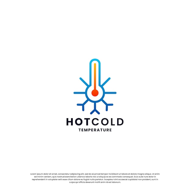 conception de logo chaud et froid pour la combinaison d'icônes de neige et de flamme de température