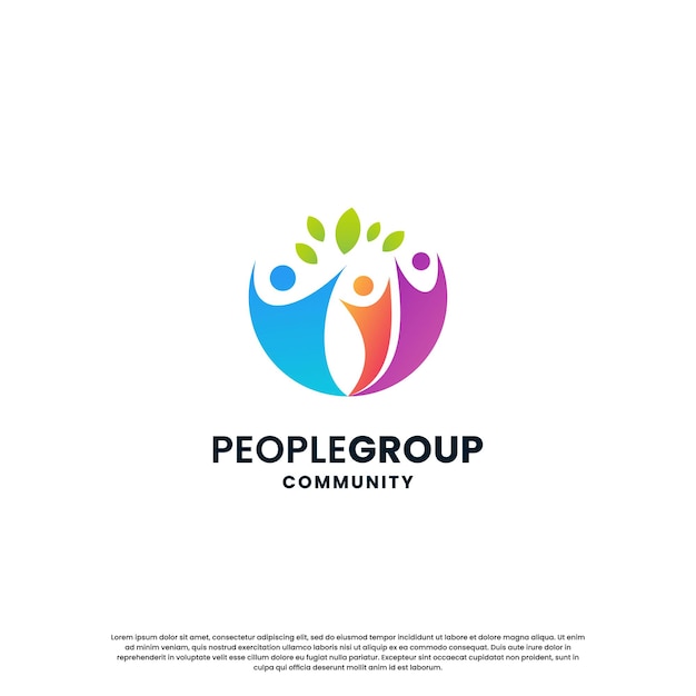 conception de logo de communauté humaine abstraite communauté modèle de logo coloré concept moderne