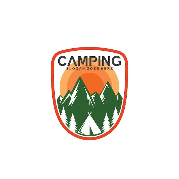 Conception De Logo De Concept D'insigne De Camping