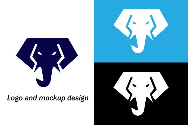 Vecteur conception de logo d'éléphant