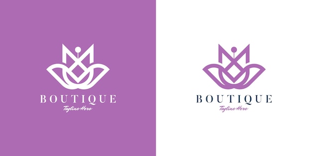 Vecteur conception de logo de fleur de beauté minimaliste pour les boutiques de beauté, les femmes, les cosmétiques, le yoga