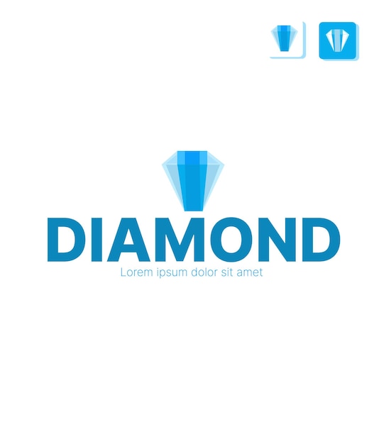 Conception de logo et d'icône de la forme de diamant