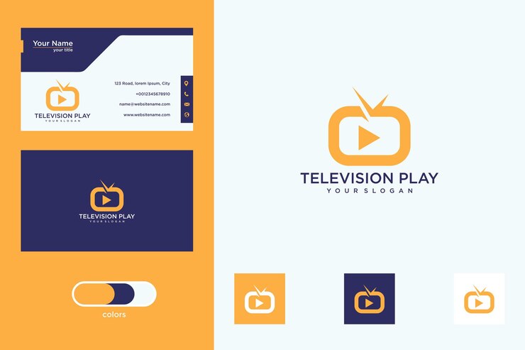 conception de logo de jeu de télévision et carte de visite