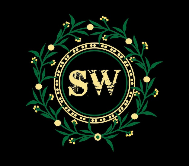 Conception de logo de lettre SW avec une forme de cercle Conception de logo en forme de cercle et de cube SW Conception de monogramme SW business