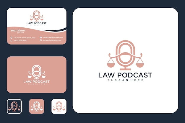 Conception De Logo De Loi De Podcast Et Cartes De Visite