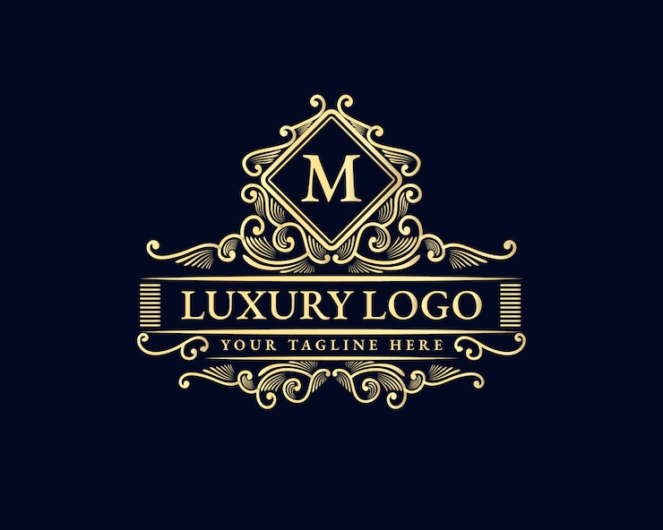 Vecteur conception de logo de luxe de style vintage antique monogramme héraldique dessiné main floral calligraphique or floral