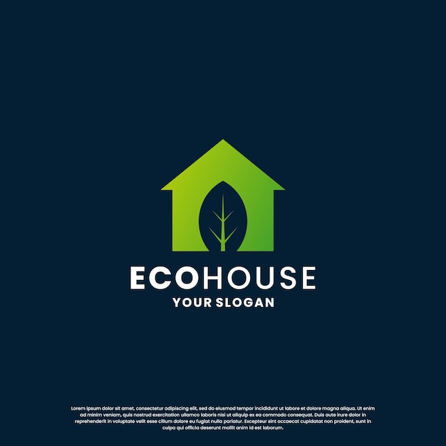 Conception De Logo De Maison écologique. Logo De Maison Verte Moderne Pour Votre Entreprise
