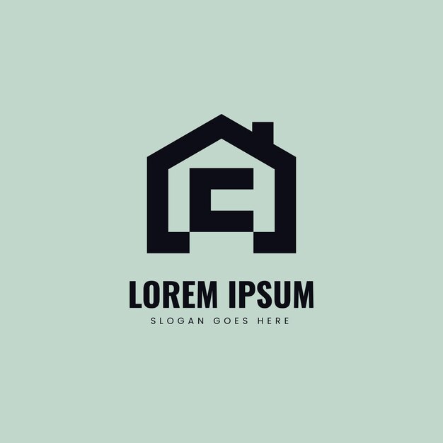 Vecteur une conception de logo de maison avec la lettre c