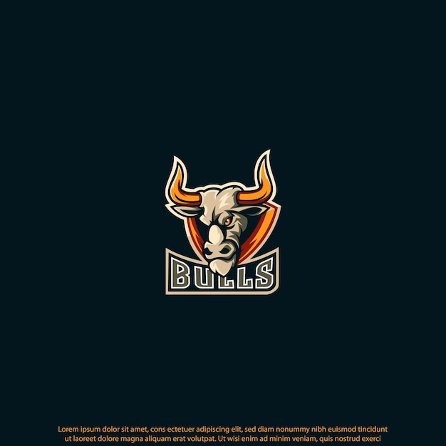 Conception De Logo De Mascotte Bulls Bonne Utilisation Pour Le Symbole Identyti Emblème Marque équipe Club Gaming Esport Et Plus