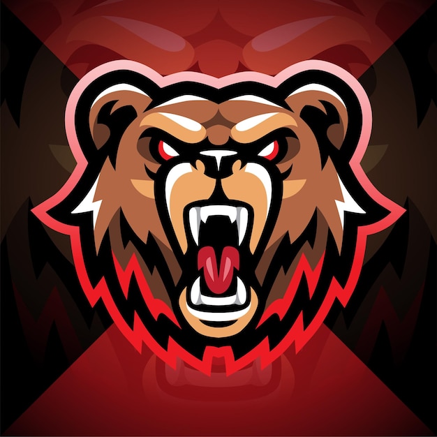 Conception De Logo De Mascotte Esport Tête D'ours