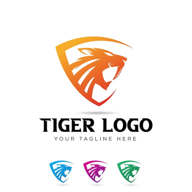 Vecteur conception de logo moderne minimal de tigre