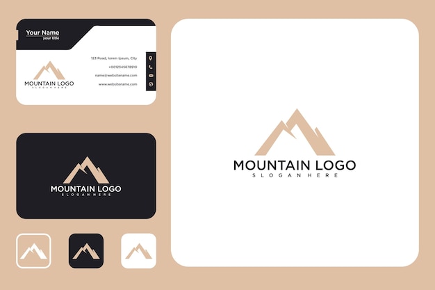 Conception De Logo De Montagne Moderne Et Carte De Visite