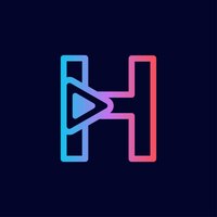 Vecteur conception de logo de musique jouer la lettre de marque h
