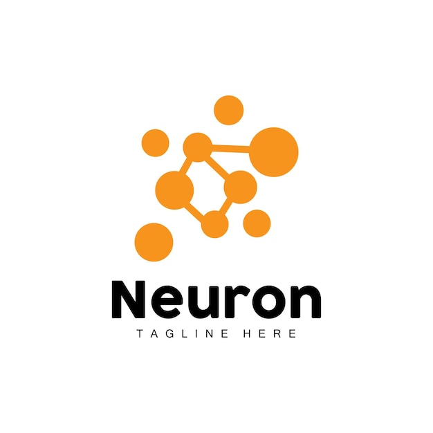 Conception de logo de neurone Illustration de cellule nerveuse vectorielle Marque de santé d'ADN moléculaire