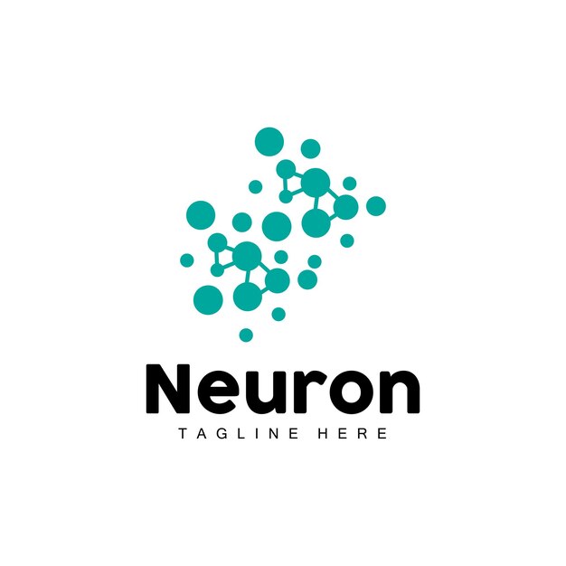 Conception de logo de neurone Illustration de cellule nerveuse vectorielle Marque de santé d'ADN moléculaire