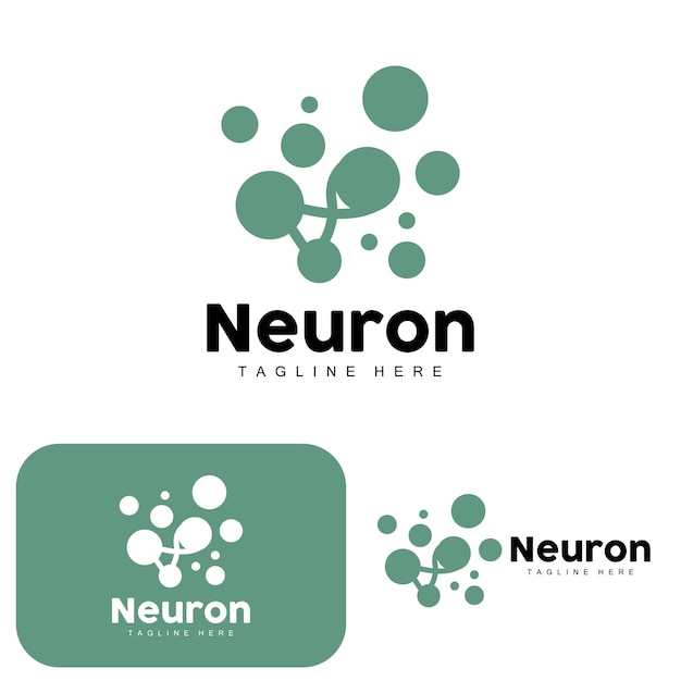 Conception de logo de neurone Illustration de cellule nerveuse vectorielle Marque de santé d'ADN moléculaire
