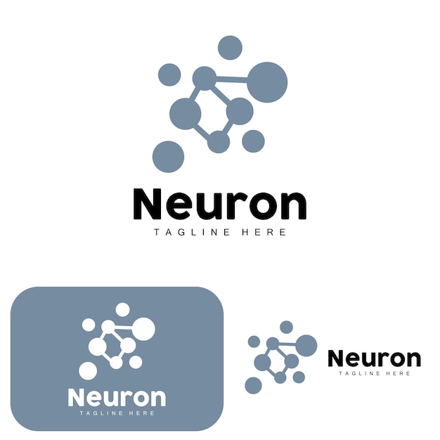 Conception de logo de neurone Illustration de cellule nerveuse vectorielle Marque de santé d'ADN moléculaire