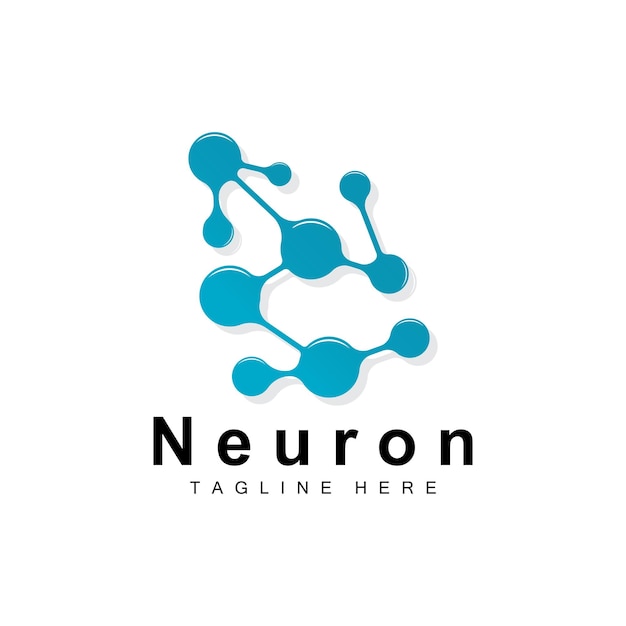 Conception de logo de neurone Illustration de cellule nerveuse vectorielle Marque de santé d'ADN moléculaire