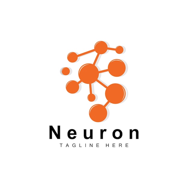 Conception de logo de neurone Illustration de cellule nerveuse vectorielle Marque de santé d'ADN moléculaire