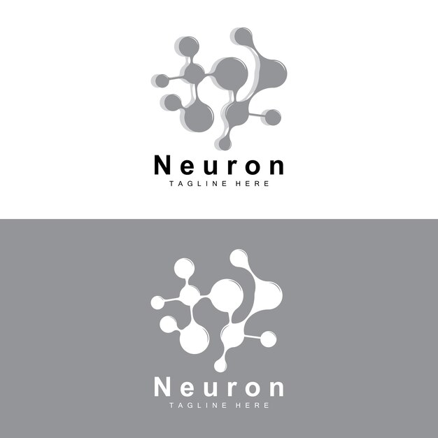 Conception de logo de neurone Illustration de cellule nerveuse vectorielle Marque de santé d'ADN moléculaire